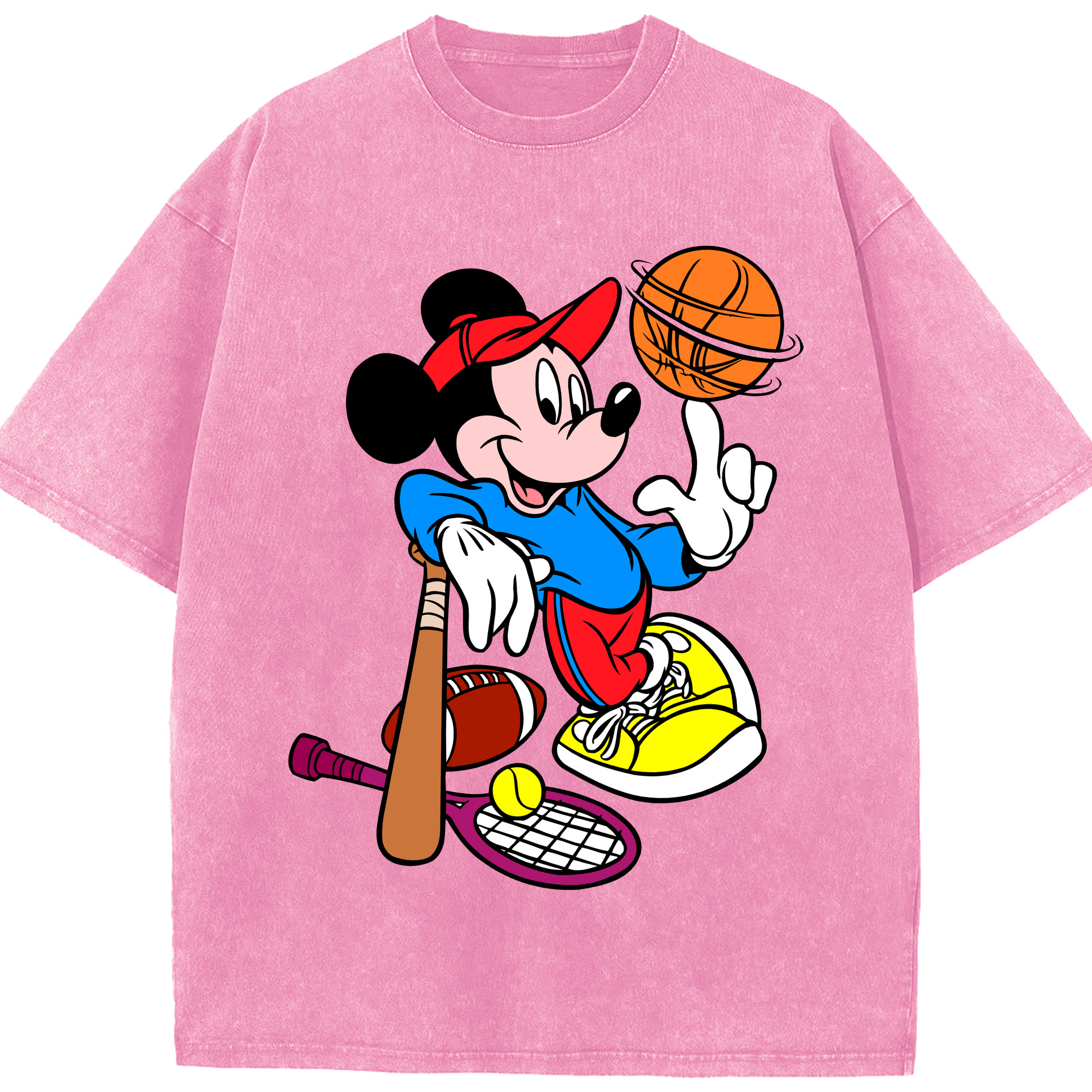 （画像用） ミッキーマウス Mickey Mouse 綿100% ヴィンテージ風 半袖Tシャツ（フロントプリント）